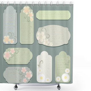 Personality  Vector Set Of Vintage Labels. Shower Curtains