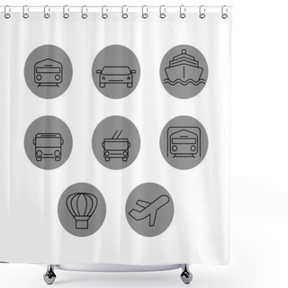 Personality  Vector Icons In Grey Circles On White Background Shower Curtains