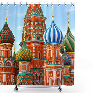 Personality  Cathedral Of Vasily The Blessed On Red Square Moscow Russia Shower Curtains