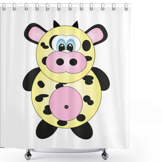 Personality  Cute Bear. Vector Illustration Shower Curtains
