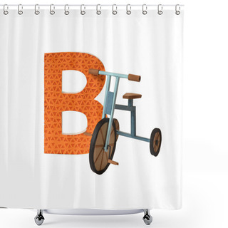 Personality  Russian Alphabet Letter V Shower Curtains