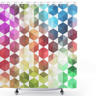 Personality  Retro Pattern Of Geometric Shapes. Colorful Mosaic Banner. Geome Shower Curtains