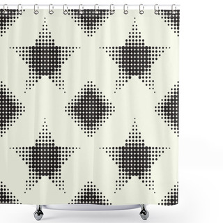 Personality  Seamless Pattern With Stars And Diamonds. Vector Halftone Dots. Shower Curtains
