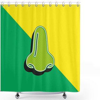 Personality  Big Nose Green And Yellow Modern 3d Vector Icon Logo Shower Curtains