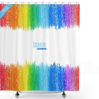 Personality  Oil Pastel Rainbow Background Shower Curtains