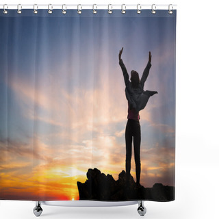 Personality  Concept Of Success, Sports, Victory Shower Curtains