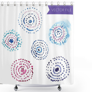 Personality  Cute Watercolor Circles Shower Curtains