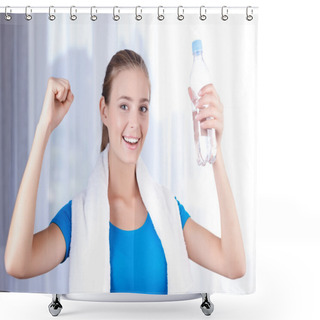 Personality  Pleasant Girl Drinking Water  Shower Curtains