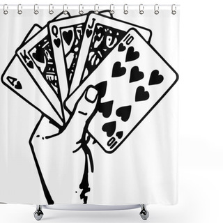 Personality  Hand Of Cards Shower Curtains
