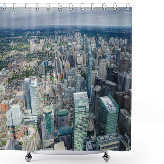 Personality  Spectacular View From CN Tower. Toronto. Ontario, Canada. High Quality Photo Shower Curtains