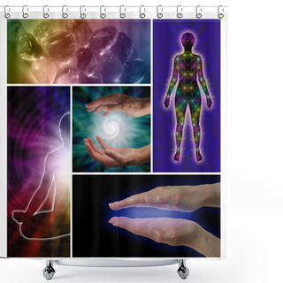 Personality  Holistic Healing Collage Shower Curtains