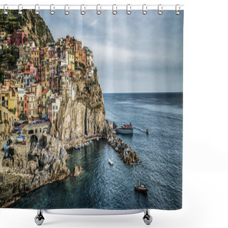 Personality  Manarola, Cinque Terre Coast Of Italy. Shower Curtains