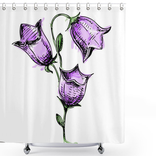 Personality  Colorful Bell Flower In Watercolor Style Shower Curtains