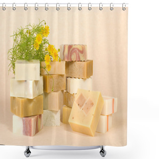 Personality  Group Of Handmade Soap, Herbal Material Shower Curtains