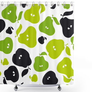 Personality  Green Pear Fruit Seamless Pattern For Fabric, Background, Wrappi Shower Curtains