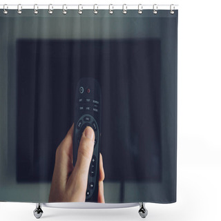 Personality  Male Hand With TV Remote Controller Shower Curtains