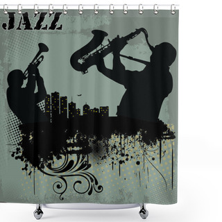 Personality  Jazz Music Background Shower Curtains