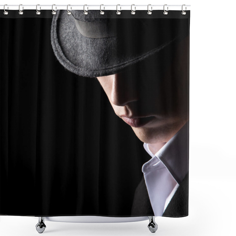 Personality  Attractive Unrecognizable Man In Hat Shower Curtains