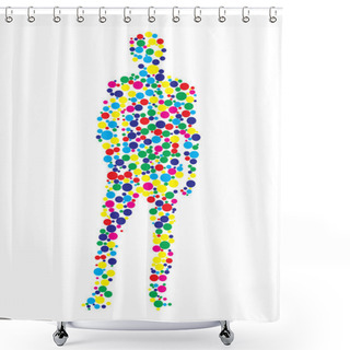 Personality  Vector Human Body Outline Shower Curtains