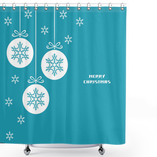 Personality  Christmas Ball With Snowflakes Shower Curtains
