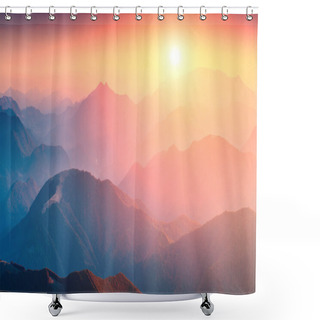 Personality  Great Sunrise In Mountains Shower Curtains