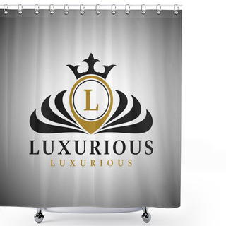 Personality  Letter L Logo - Classic Luxurious Style Logo Template Shower Curtains