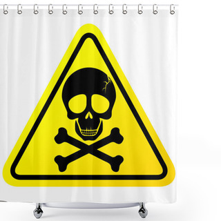 Personality  Skull Danger Sign Vector Shower Curtains