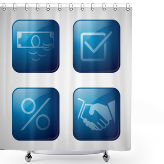 Personality  Business Icon Set Vector Illustration   Shower Curtains