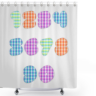 Personality  Numbers Quilt And Old Fashioned Baby Blanket Design Shower Curtains