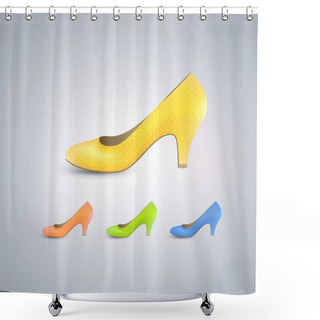 Personality  Elegant Women's Shoe - Vector Icon Shower Curtains