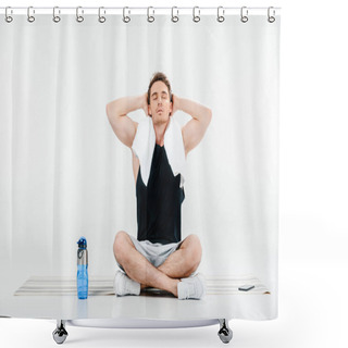 Personality  Man Relaxing After Workout Shower Curtains