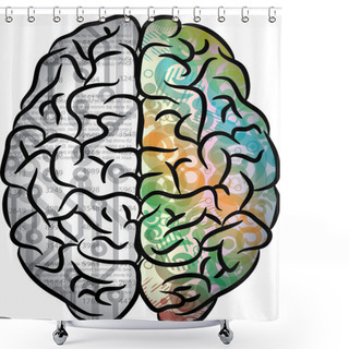 Personality  Human Brain Color Shower Curtains