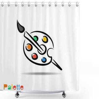 Personality  Color Palette And Artistic Brush Shower Curtains
