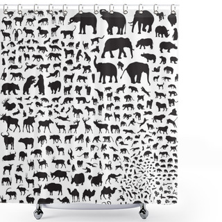 Personality  Silhouettes Of Wildlife Asia Shower Curtains