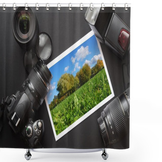 Personality  Dslr Camera And Image Shower Curtains