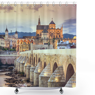 Personality  Cordoba, Spain At The Roman Bridge And Mosque-Cathedral Shower Curtains