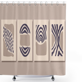 Personality  Set Of Posters In Pastel Colors. Modern Art. Abstraction. Vector Illustration. Shower Curtains