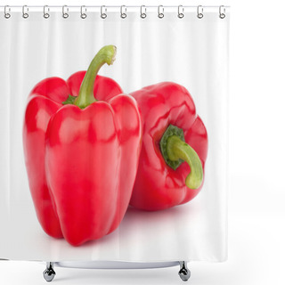 Personality  Red Pepper Isolated On White Background Shower Curtains