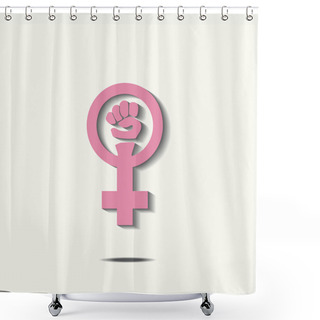 Personality  Pink Feminism Sign Shower Curtains