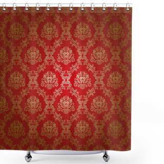 Personality  Damask Seamless Floral Pattern Shower Curtains