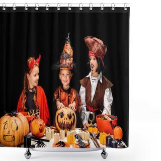 Personality  Little Devil, Witch And Pirate Shower Curtains