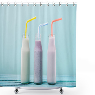 Personality  Milkshakes In Glass Bottles  Shower Curtains