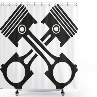 Personality  Two Crossed Pistons Shower Curtains