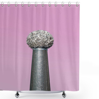 Personality  Diamond Drill Bit On White Background. Shower Curtains