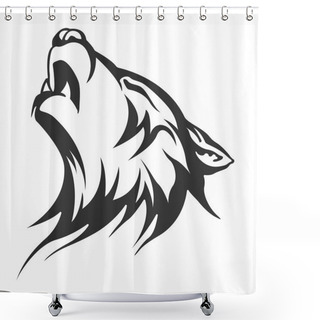 Personality  Tribal Tattoo Wolf Designs Shower Curtains