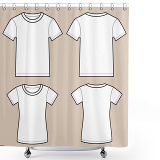 Personality  Set Of Blank Male And Female Shirts Shower Curtains