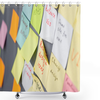 Personality  Lettering On Colorful Sticky Notes In Office  Shower Curtains