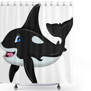Personality  Killer Whale Cartoon Shower Curtains
