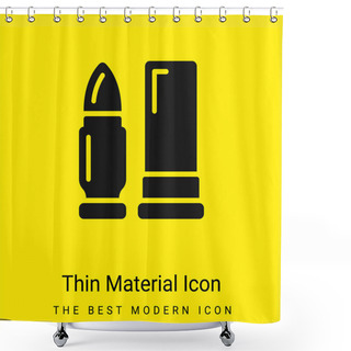 Personality  Ammunition Minimal Bright Yellow Material Icon Shower Curtains