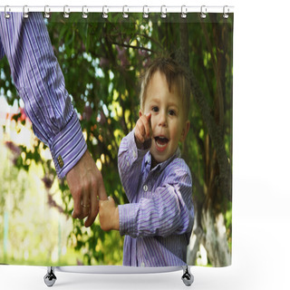 Personality  Parent Holding Child's Hand  Shower Curtains